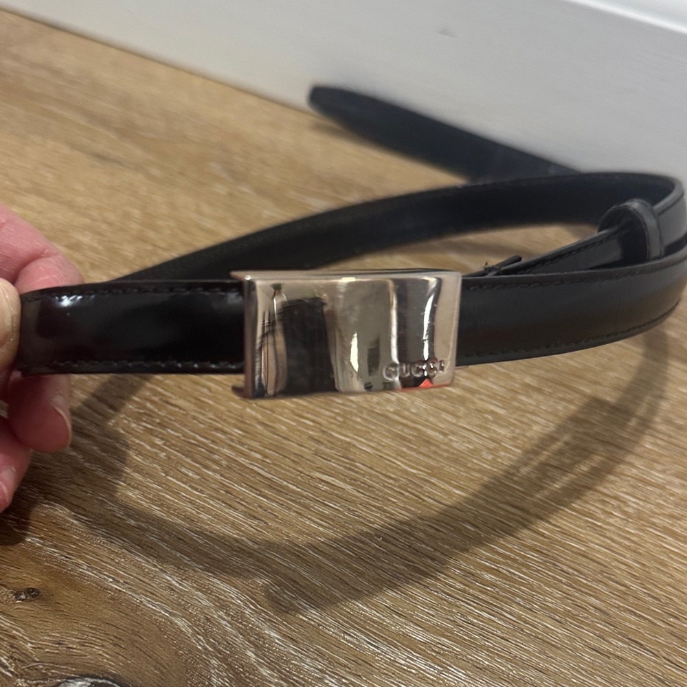 Gucci Black Belt with Silver Buckle - Picture 3 of 5